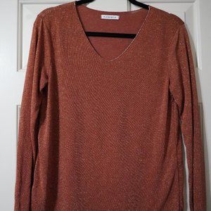 Sparkly knit long sleeve Florencia shirt size Large